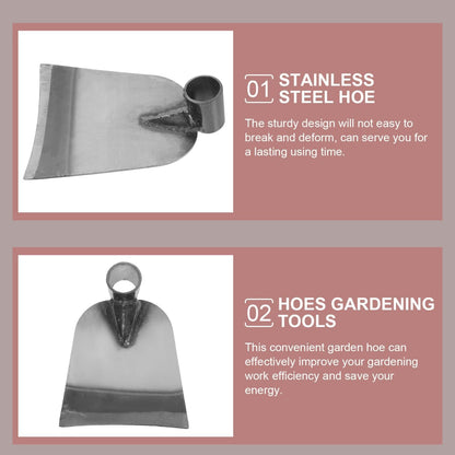 Garden Hoe Head Stainless Steel Hoe Garden Tool for Weeding Digging Soil Loosening Planting and Bonsai Transplanting Outdoor Gardening Gadget 7.67 X 6.10 X 1.96 in