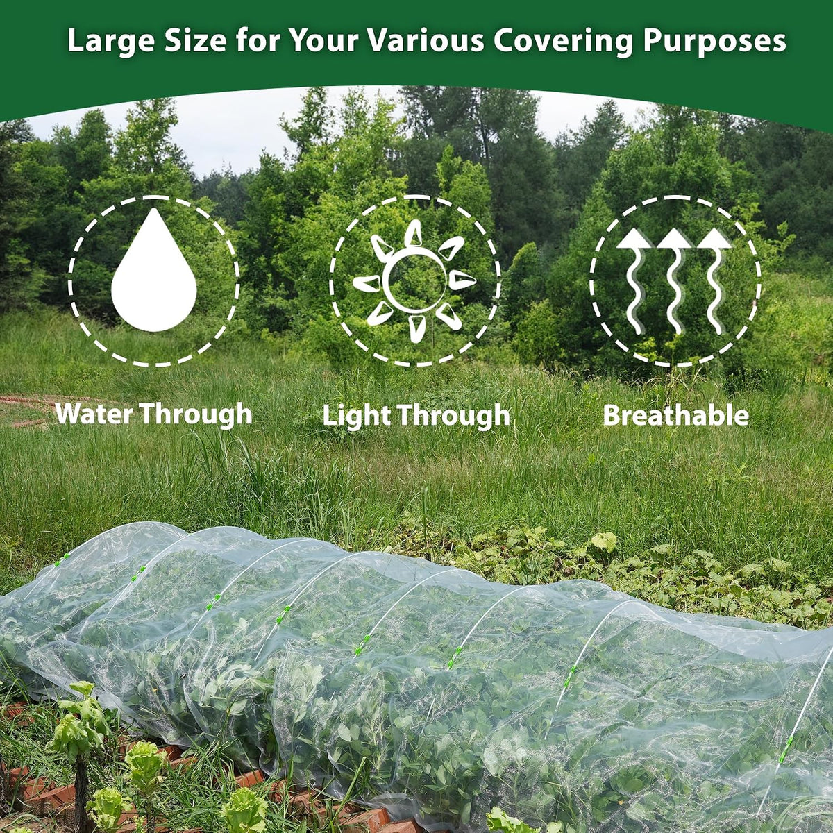 10 * 33FT Ultra Fine Garden Mesh Netting Pest Barrier, White Plant Covers for Outdoor Patio Greenhouse Crop Vegetables Fruit Flower Garden Protection, Row Covers Fabric Screen Insect Bug Bird Netting