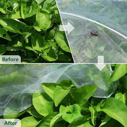 10 * 33FT Ultra Fine Garden Mesh Netting Pest Barrier, White Plant Covers for Outdoor Patio Greenhouse Crop Vegetables Fruit Flower Garden Protection, Row Covers Fabric Screen Insect Bug Bird Netting