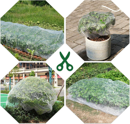 10 * 33FT Ultra Fine Garden Mesh Netting Pest Barrier, White Plant Covers for Outdoor Patio Greenhouse Crop Vegetables Fruit Flower Garden Protection, Row Covers Fabric Screen Insect Bug Bird Netting