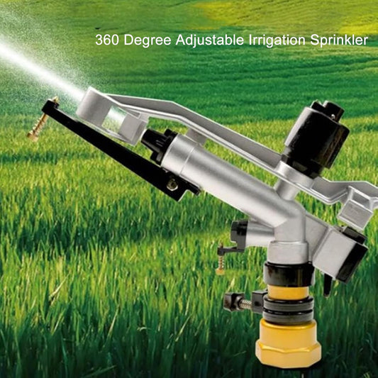 Metal Impact Sprinkler Head, 360 Auto Rotating, 1-1/2 Inch FNPT Connection, Large Area Irrigation, Lawn Sprinkler for Yard and Garden
