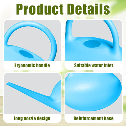 Small Plastic Watering Can - 1/4 Gallon - for Home Plant Garden - Blue