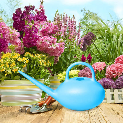 Small Plastic Watering Can - 1/4 Gallon - for Home Plant Garden - Blue