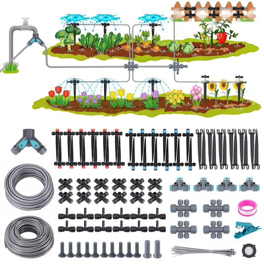 Drip Irrigation System Kit for Garden Watering, 240 ft, Quick-Connect