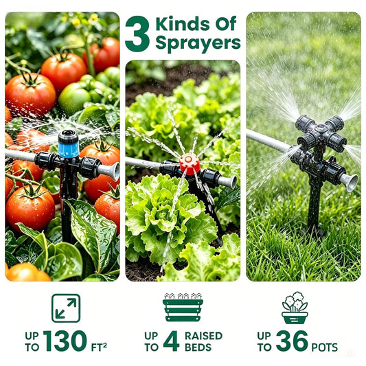 Drip Irrigation System Kit for Garden Watering, 240 ft, Quick-Connect