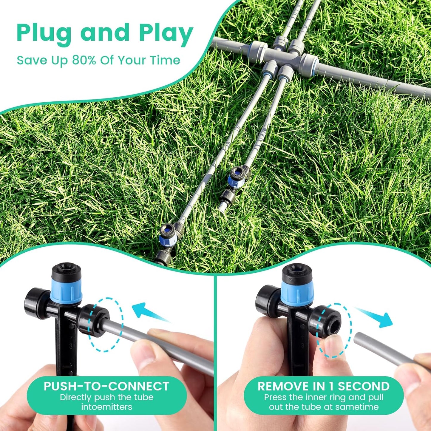 Drip Irrigation System Kit for Garden Watering, 240 ft, Quick-Connect