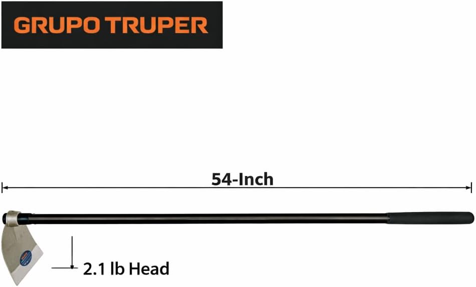 Lane Hoe No. 3, 54-Inch Fiberglass Handle, 8-1/2-Inch x 8-1/2-Inch Forged Head, 2.1 lb Head Weight, Agricultural & Garden Soil Preparation Tool (Model AL-3M / 10621)