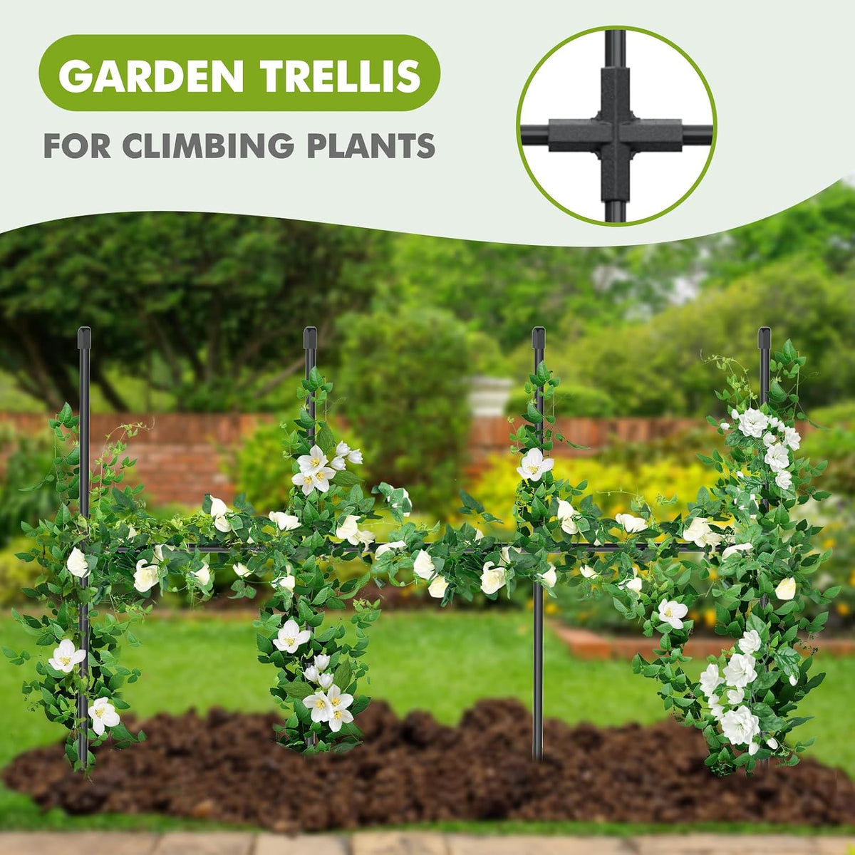 47.2"x47.2" Adjustable A-Frame Cucumber Trellis for Garden Vegetable Trellis, Metal Garden Trellis Arch Plant Grow Support Frame for Climbing Plants Support Vegetable Flower Fruits Vine