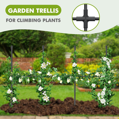 47.2"x47.2" Adjustable A-Frame Cucumber Trellis for Garden Vegetable Trellis, Metal Garden Trellis Arch Plant Grow Support Frame for Climbing Plants Support Vegetable Flower Fruits Vine
