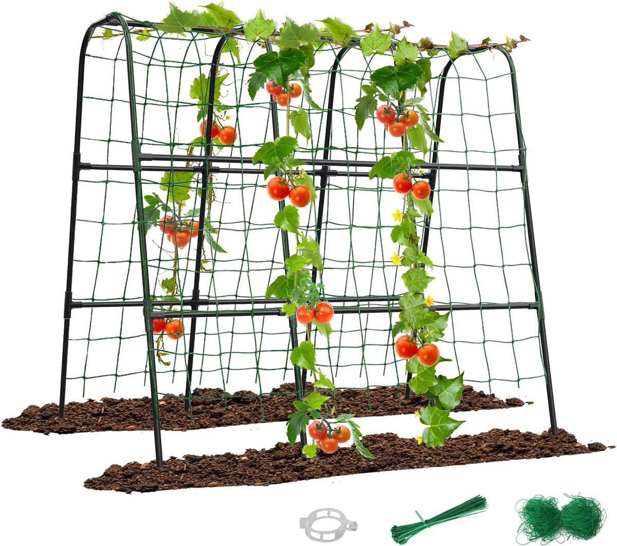 47.2"x47.2" Adjustable A-Frame Cucumber Trellis for Garden Vegetable Trellis, Metal Garden Trellis Arch Plant Grow Support Frame for Climbing Plants Support Vegetable Flower Fruits Vine