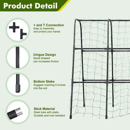 47.2"x47.2" Adjustable A-Frame Cucumber Trellis for Garden Vegetable Trellis, Metal Garden Trellis Arch Plant Grow Support Frame for Climbing Plants Support Vegetable Flower Fruits Vine
