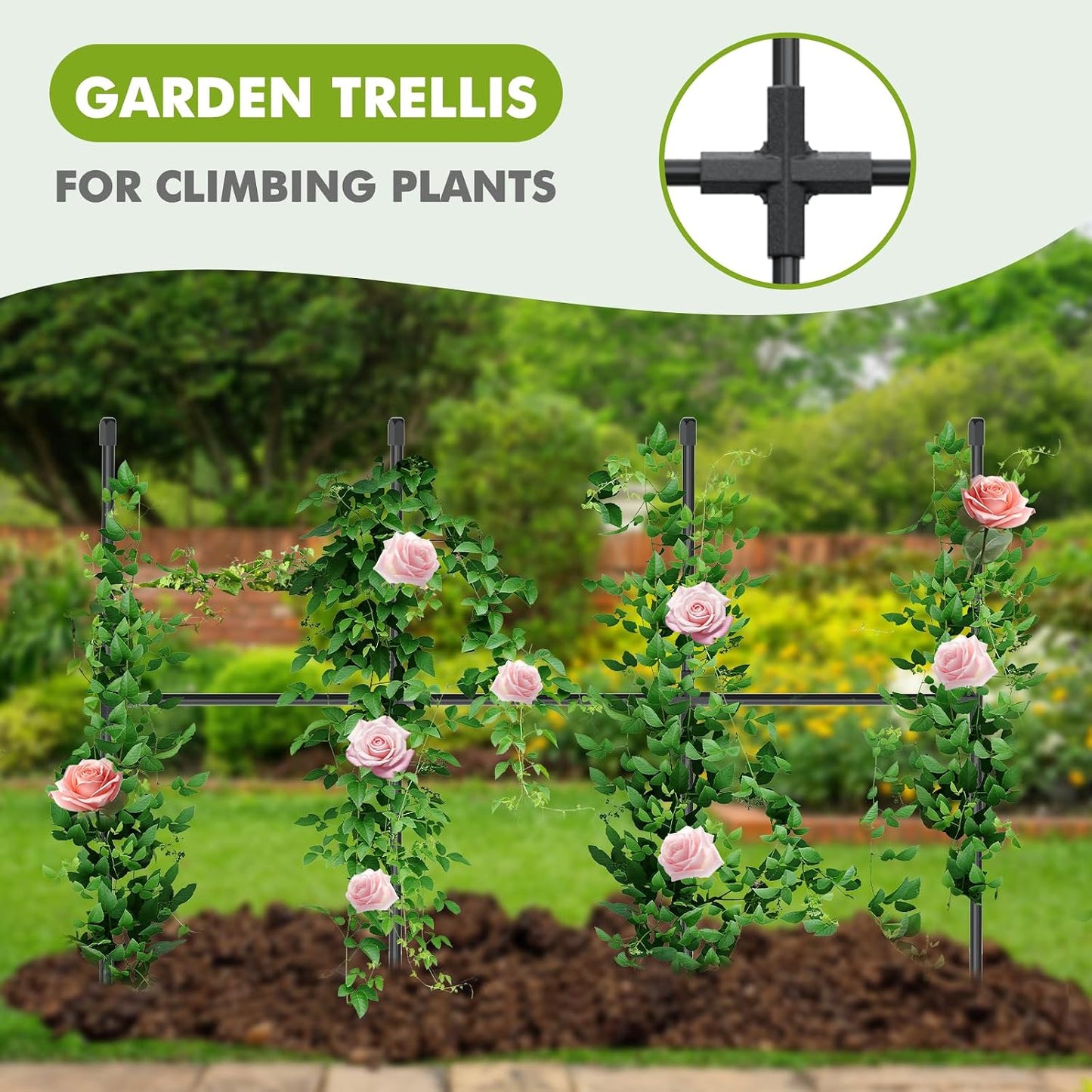 47.2"x47.2" Adjustable A-Frame Cucumber Trellis for Garden Vegetable Trellis, Metal Garden Trellis Arch Plant Grow Support Frame for Climbing Plants Support Vegetable Flower Fruits Vine