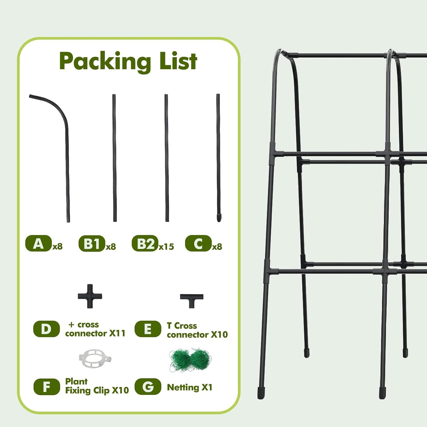 47.2"x47.2" Adjustable A-Frame Cucumber Trellis for Garden Vegetable Trellis, Metal Garden Trellis Arch Plant Grow Support Frame for Climbing Plants Support Vegetable Flower Fruits Vine