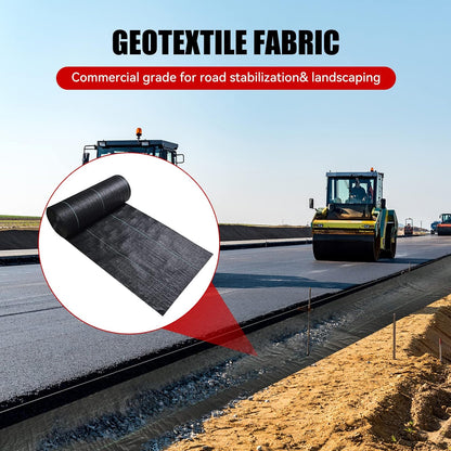 3ftx50ft Weed Barrier Landscape Fabric Heavy Duty，Weed Block Gardening Ground Cover Mat, Weed Control Garden Cloth ，Woven Geotextile Fabric for Underlayment，Commercial Driveway Fabric