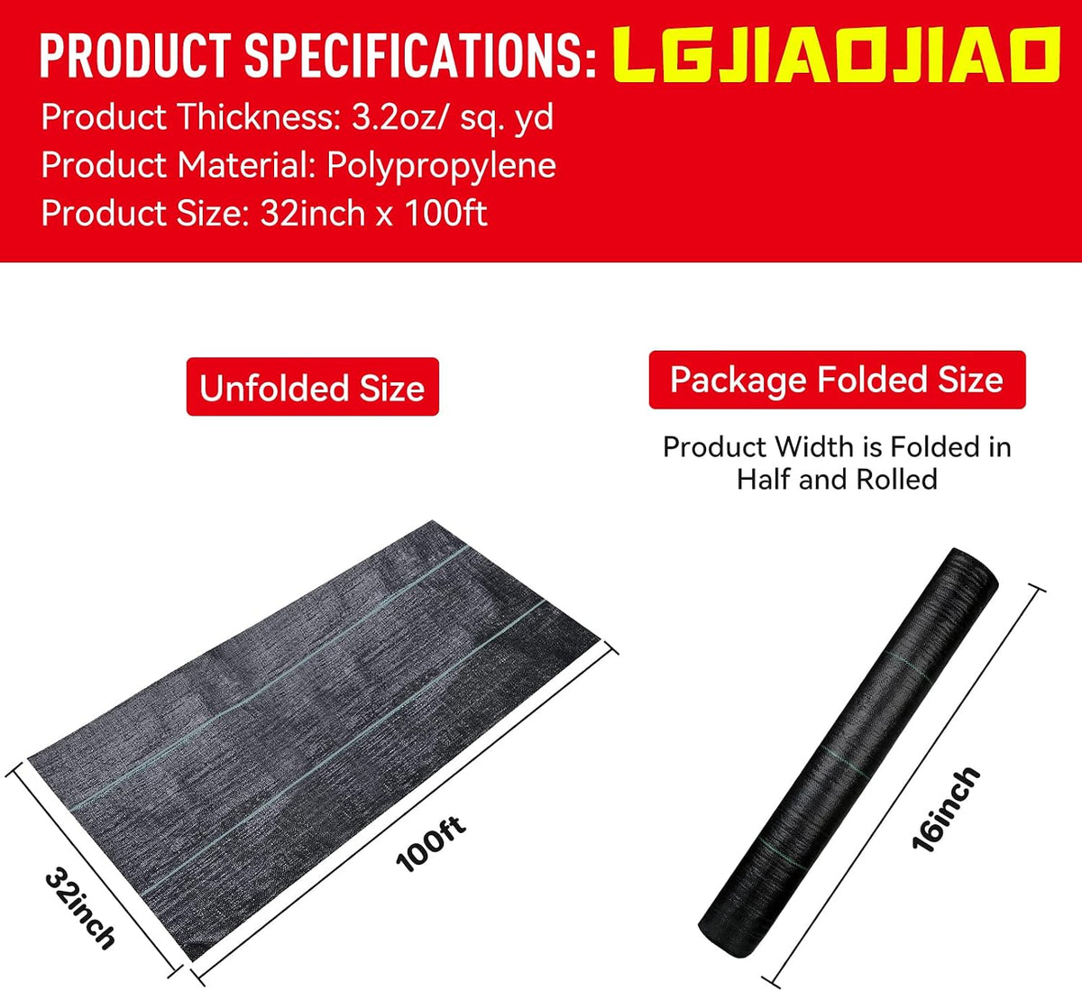 3ftx50ft Weed Barrier Landscape Fabric Heavy Duty，Weed Block Gardening Ground Cover Mat, Weed Control Garden Cloth ，Woven Geotextile Fabric for Underlayment，Commercial Driveway Fabric
