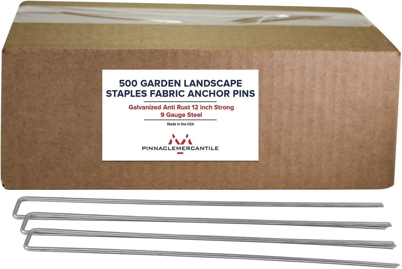 Garden Stakes 6 Inch 11 Gauge Galvanized Steel Landscape Staples, Heavy Duty Landscape Fabric Stakes 200 Pack for Weed Barrier, Sod, Edging, Fencing and Drip Irrigation Made in USA