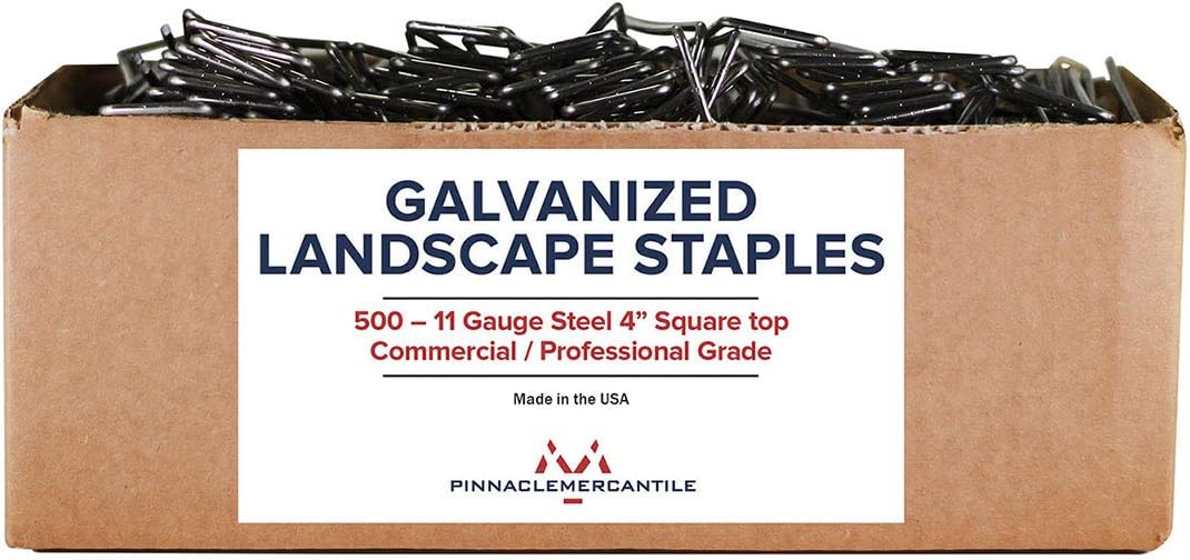 Garden Stakes 6 Inch 11 Gauge Galvanized Steel Landscape Staples, Heavy Duty Landscape Fabric Stakes 200 Pack for Weed Barrier, Sod, Edging, Fencing and Drip Irrigation Made in USA
