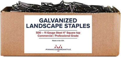 Garden Stakes 6 Inch 11 Gauge Galvanized Steel Landscape Staples, Heavy Duty Landscape Fabric Stakes 200 Pack for Weed Barrier, Sod, Edging, Fencing and Drip Irrigation Made in USA