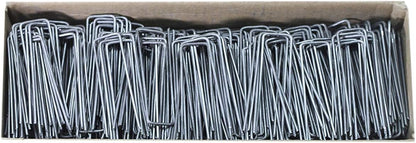 Garden Stakes 6 Inch 11 Gauge Galvanized Steel Landscape Staples, Heavy Duty Landscape Fabric Stakes 200 Pack for Weed Barrier, Sod, Edging, Fencing and Drip Irrigation Made in USA