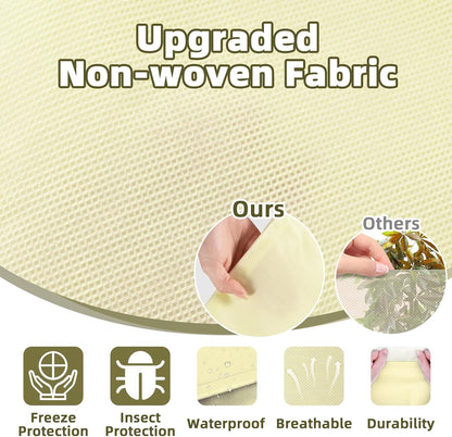 3 Packs Plant Covers Freeze Protection, 47 x 70 Inch 2.47oz/yd² Frost Cloth Shrub Covers with Zipper and Drawstring, Plant Blankets Tree Covers for Outdoor Winter Frost Cold Weather Yellow