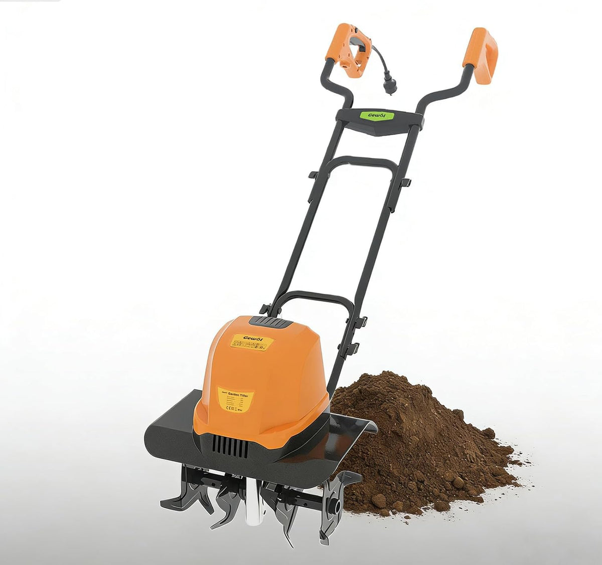 Electric Garden Tiller Cultivator, 14 Inch 12 Amp Corded Tiller for Gardening with Foldable Handle, 4 Steel Tines, Garden Rototiller for Lawn Yard Soil Cultivation