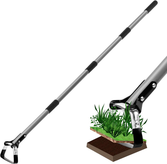 Action Hoe for Weeding Stirrup Hoe Tools for Garden with Adjustable 36-66 Inch Scuffle Loop Hoe Gardening Weeder Cultivator Durable Handle Weeding Rake with Cushioned Grip