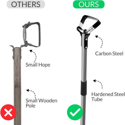 Action Hoe for Weeding Stirrup Hoe Tools for Garden with Adjustable 36-66 Inch Scuffle Loop Hoe Gardening Weeder Cultivator Durable Handle Weeding Rake with Cushioned Grip