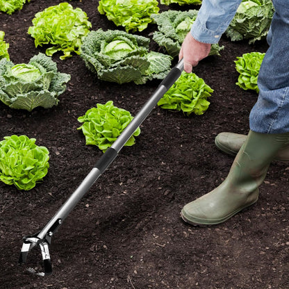 Action Hoe for Weeding Stirrup Hoe Tools for Garden with Adjustable 36-66 Inch Scuffle Loop Hoe Gardening Weeder Cultivator Durable Handle Weeding Rake with Cushioned Grip