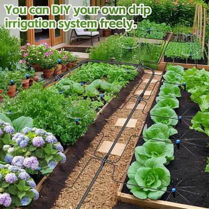 240FT Drip Irrigation System Kits, Quick Connect Automatic Garden Watering System for Raised Bed, Potted Plants, Lawn, Greenhouse with 1/2 inch Hose 1/4 inch Tubing and Accessories