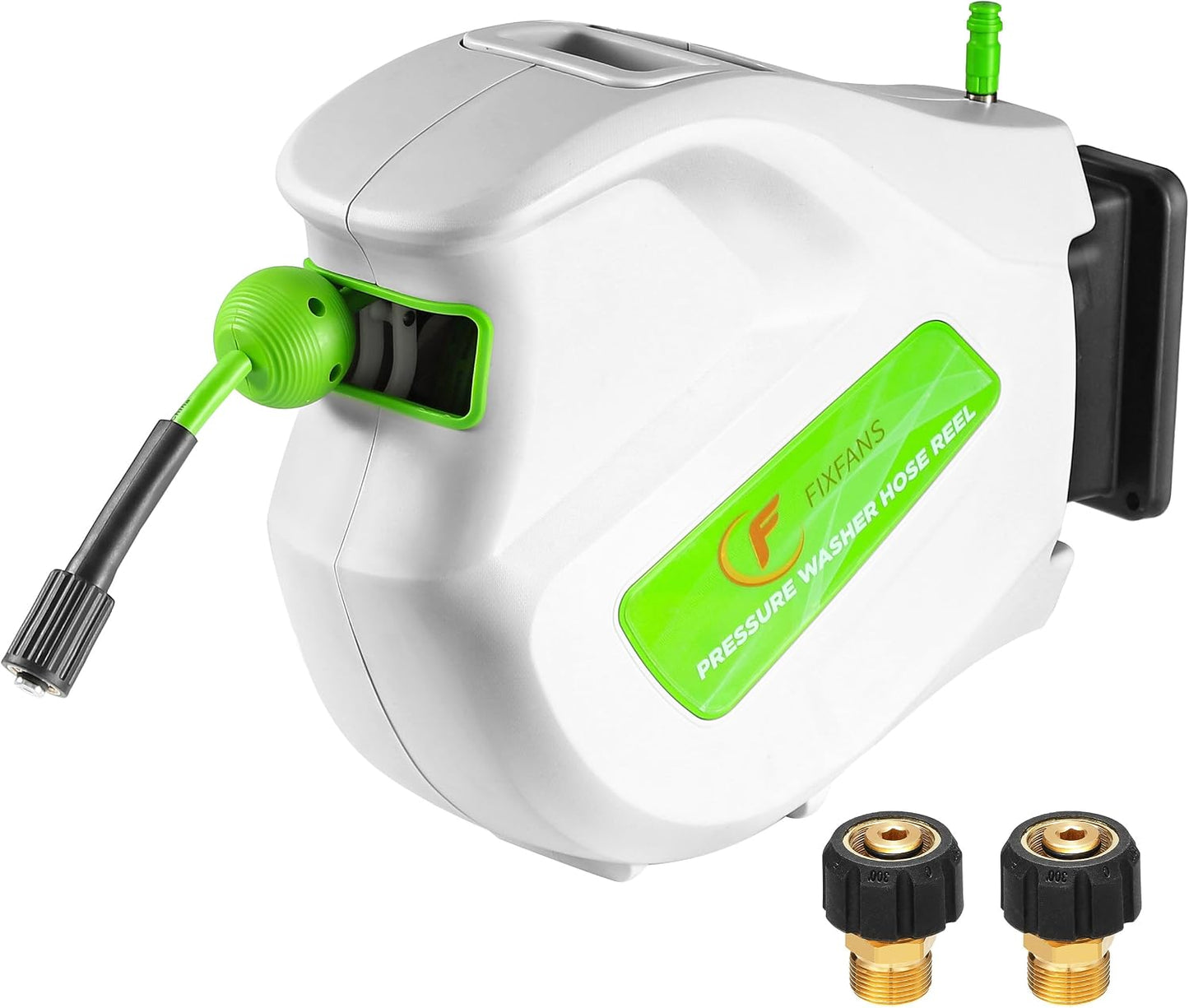 Pressure Washer Hose Reel with Hose, 1/4" × 65ft, Retractable
