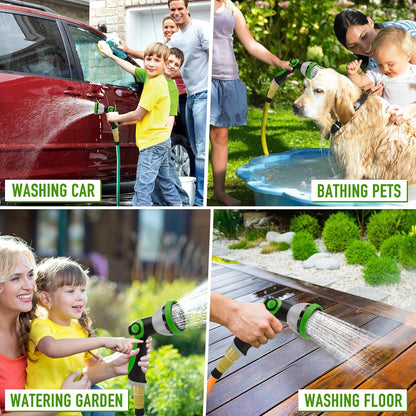 Water Hose Nozzle Sprayer, Hand Sprayer with 10 Watering Patterns and On Off Valve Thumb Control, High Pressure Garden Hose Spray Nozzle for Watering Plants, Car Wash and Showering Pets (Green)