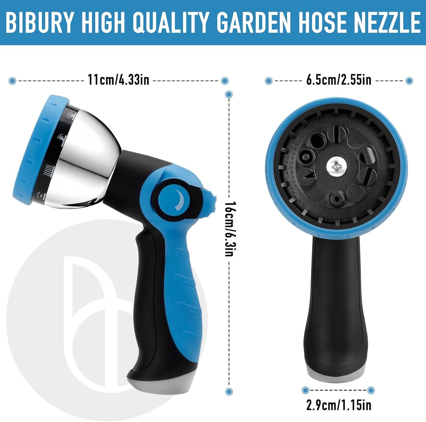 Water Hose Nozzle Sprayer, Hand Sprayer with 10 Watering Patterns and On Off Valve Thumb Control, High Pressure Garden Hose Spray Nozzle for Watering Plants, Car Wash and Showering Pets (Green)