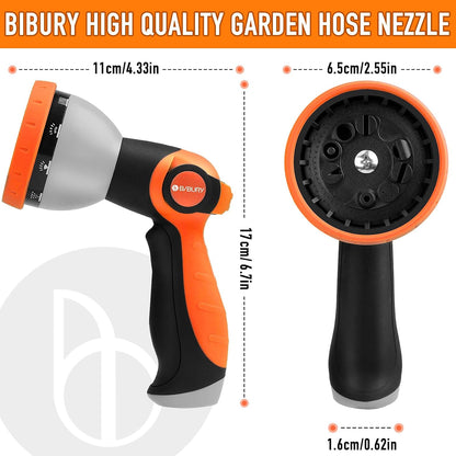 Water Hose Nozzle Sprayer, Hand Sprayer with 10 Watering Patterns and On Off Valve Thumb Control, High Pressure Garden Hose Spray Nozzle for Watering Plants, Car Wash and Showering Pets (Green)