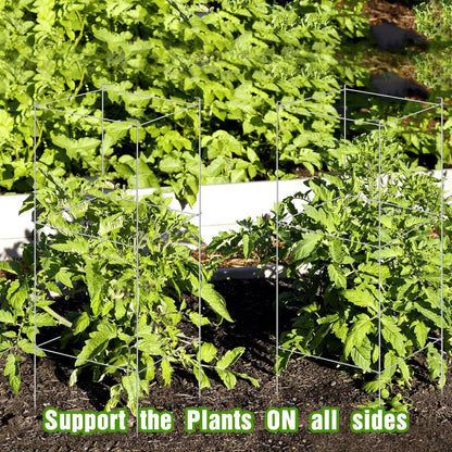 16 Pack Square Tomato Cage Heavy Duty Tomato Cages for Garden Vegetable Plant Trellis Stakes Plant Support Stake Tower for Climbing Vegetables Plants Flowers Fruit (11.5 x 46 Inches,Silver)