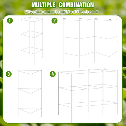 16 Pack Square Tomato Cage Heavy Duty Tomato Cages for Garden Vegetable Plant Trellis Stakes Plant Support Stake Tower for Climbing Vegetables Plants Flowers Fruit (11.5 x 46 Inches,Silver)