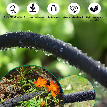 Customizable 1/2inch 75ft Soaker Hose System with 50ft Garden Hose
