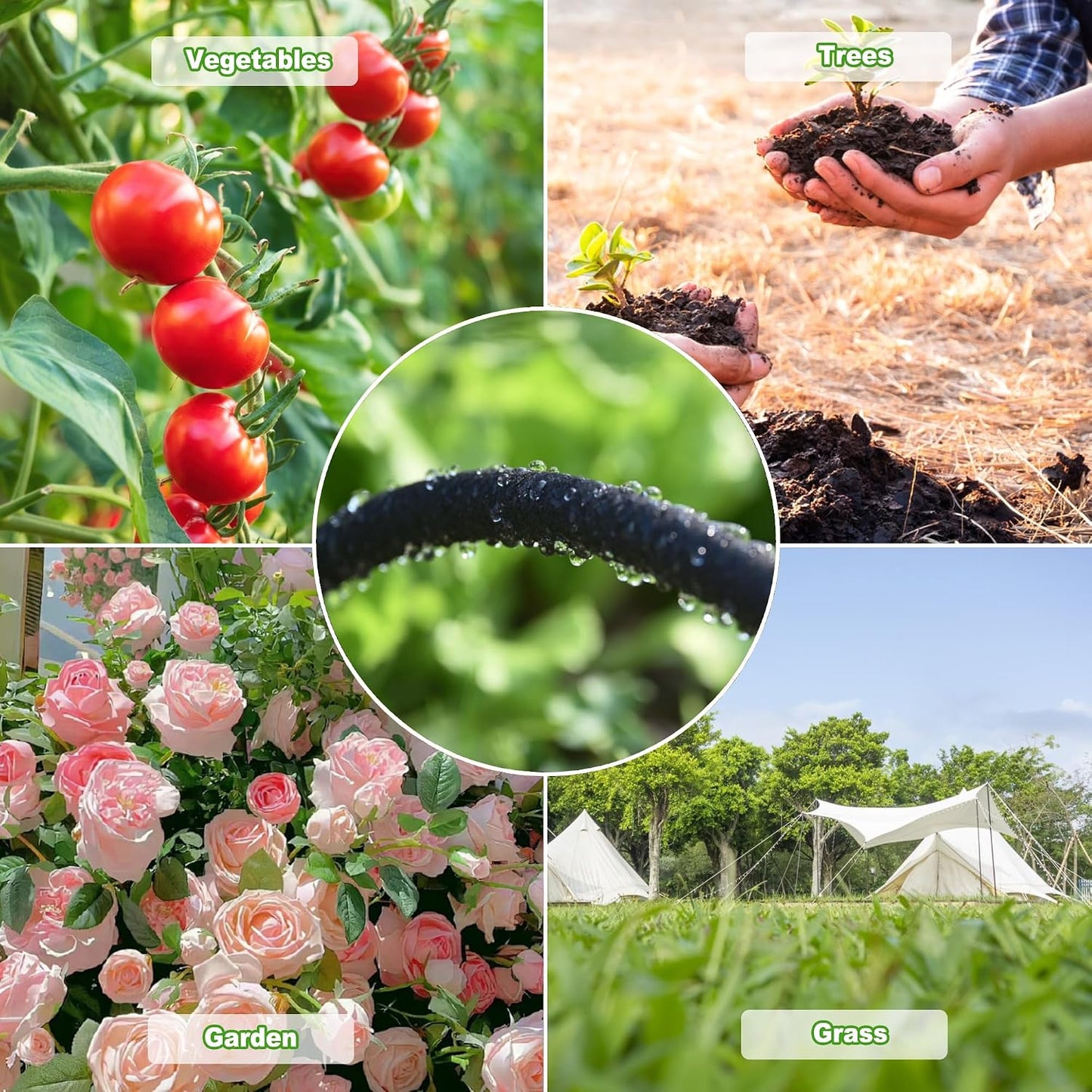 Customizable 1/2inch 75ft Soaker Hose System with 50ft Garden Hose
