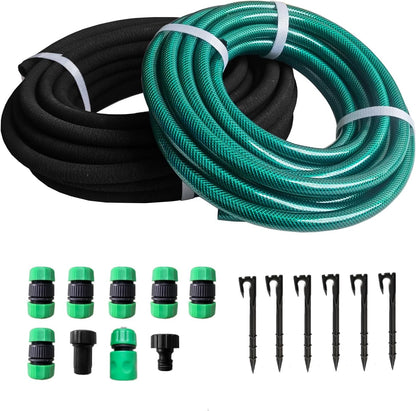 Customizable 1/2inch 75ft Soaker Hose System with 50ft Garden Hose