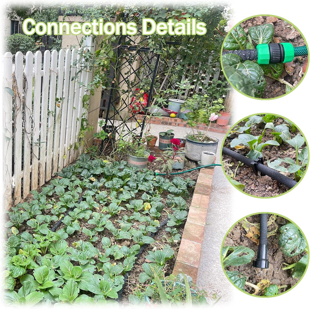 Customizable 1/2inch 75ft Soaker Hose System with 50ft Garden Hose