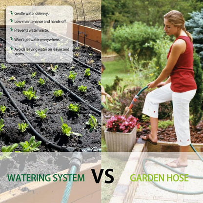 Customizable 1/2inch 75ft Soaker Hose System with 50ft Garden Hose