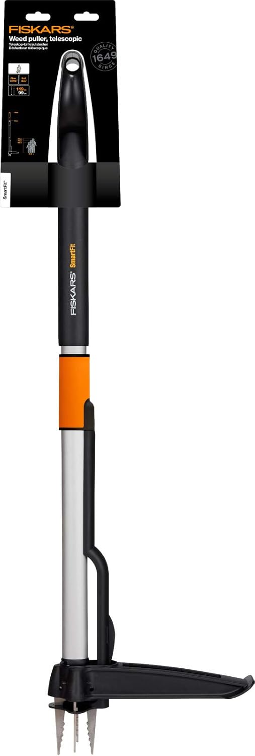 Xact Weed Puller, Length: 1 m, Stainless Steel Handle/Plastic Handle, Black/Orange, 1020126