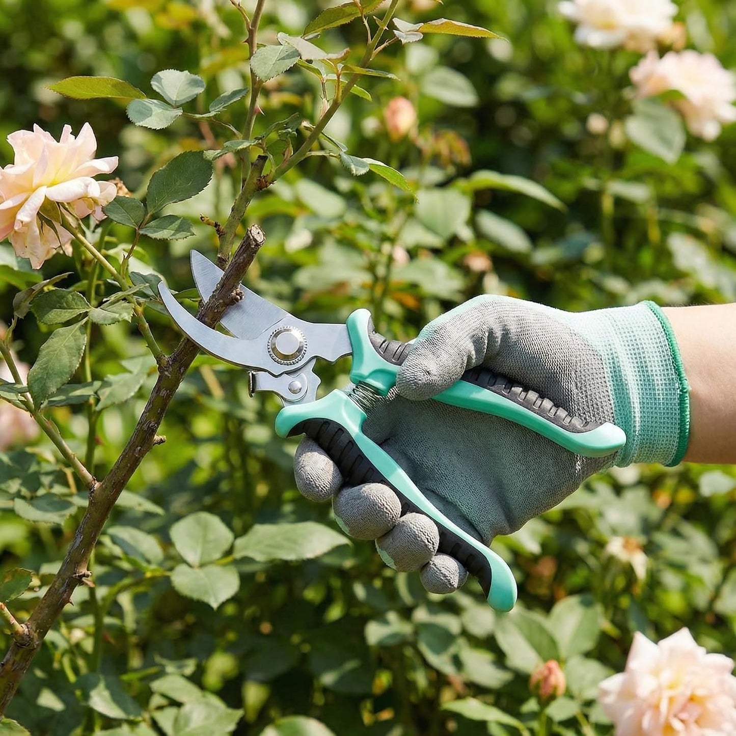 9 Pcs Garden Shears Pruning Garden Clippers Bulk Bypass Pruner Heavy Duty for Gardening Hedge Plant Cutting Flower Scissors for Tree Trimming Bonsai Cutting Fruits Picking(Green)