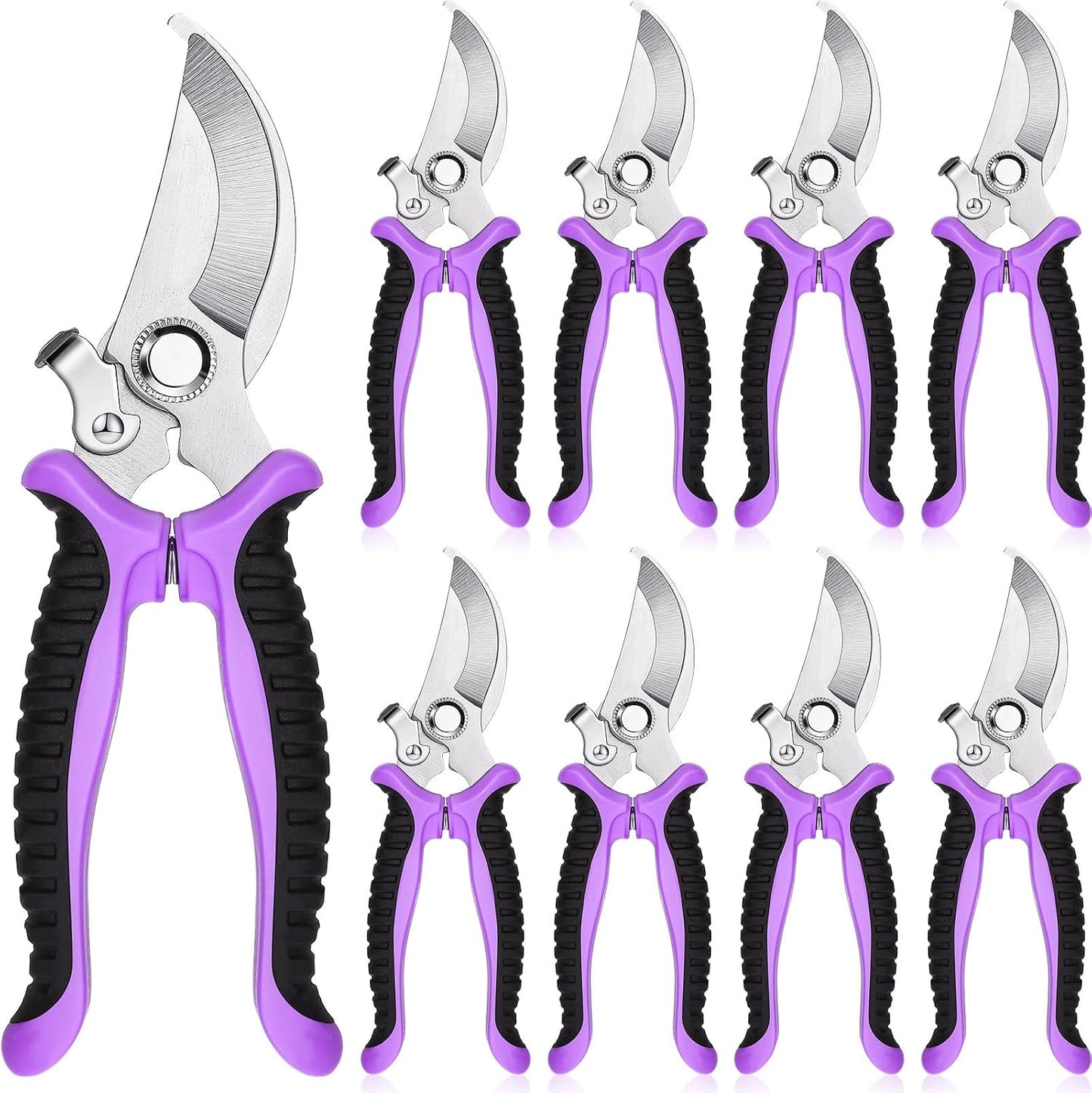 9 Pcs Garden Shears Pruning Garden Clippers Bulk Bypass Pruner Heavy Duty for Gardening Hedge Plant Cutting Flower Scissors for Tree Trimming Bonsai Cutting Fruits Picking(Green)