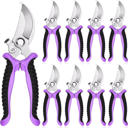 9 Pcs Garden Shears Pruning Garden Clippers Bulk Bypass Pruner Heavy Duty for Gardening Hedge Plant Cutting Flower Scissors for Tree Trimming Bonsai Cutting Fruits Picking(Green)