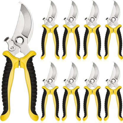 9 Pcs Garden Shears Pruning Garden Clippers Bulk Bypass Pruner Heavy Duty for Gardening Hedge Plant Cutting Flower Scissors for Tree Trimming Bonsai Cutting Fruits Picking(Green)