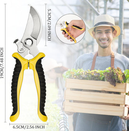 9 Pcs Garden Shears Pruning Garden Clippers Bulk Bypass Pruner Heavy Duty for Gardening Hedge Plant Cutting Flower Scissors for Tree Trimming Bonsai Cutting Fruits Picking(Green)