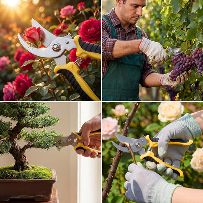 9 Pcs Garden Shears Pruning Garden Clippers Bulk Bypass Pruner Heavy Duty for Gardening Hedge Plant Cutting Flower Scissors for Tree Trimming Bonsai Cutting Fruits Picking(Green)