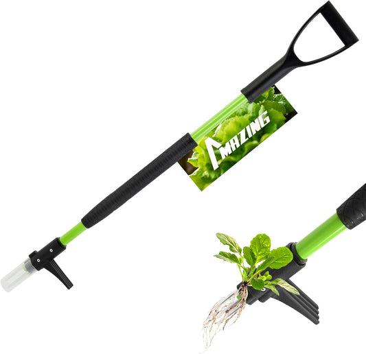 39" Long Handle Weed Puller,3-Claw Stand Up Weeder Hand Tool,Ergonomic D-Handle Garden Weeding Tool for Effortless Root Removal,Standup Weed Pulling Tool for Yard Garden Dandelion Crabgrass