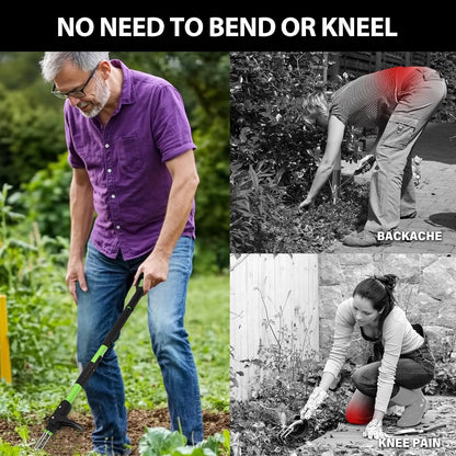 39" Long Handle Weed Puller,3-Claw Stand Up Weeder Hand Tool,Ergonomic D-Handle Garden Weeding Tool for Effortless Root Removal,Standup Weed Pulling Tool for Yard Garden Dandelion Crabgrass
