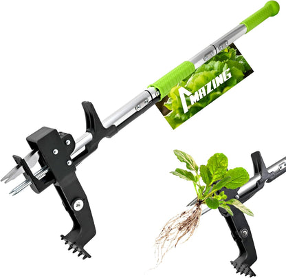 39" Long Handle Weed Puller,3-Claw Stand Up Weeder Hand Tool,Ergonomic D-Handle Garden Weeding Tool for Effortless Root Removal,Standup Weed Pulling Tool for Yard Garden Dandelion Crabgrass